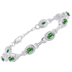 RYLOS Jewelry For Women Sterling Silver Designer Halo Tennis Bracelet, Dangling Earrings & Necklace Gemstone W/Diamonds Adjustable 7''-8'' Wrist & 18'' Chain 6X4MM Birthstone Womens Jewelry Matching
