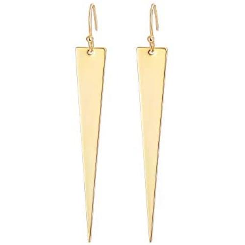 Geometric Triangle Rectangle Dangle Earrings for Women 18K Gold Plated Drop Minimalist Costume Jewelry