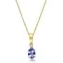 Gin & Grace 10K Yellow Gold Genuine Tanzanite Diamond (I1,I2) Pendant for Women