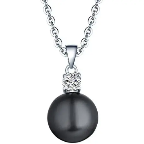925 Sterling Silver Freshwater Cultured Pearl Pendant Necklace JO WISDOM Jewelry for Women,Girls