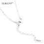 ELBLUVF Newest Stainless Steel Anchor Infinity Y Shaped Lariat Style Necklace 18inch for Women 3 Colors