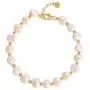 FM FM42 925 Sterling Silver Baroque Style Cultured Pink White Multicolor Pearl Handmade Adjustable Bracelet (3 Colors)
