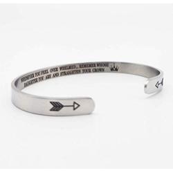 Binami Inspirational Cuff Bracelets Motivational Engraved Mantra Quote Cuff Bangle Best Friend Jewelry Gift for Women Mom Her with Hidden Message