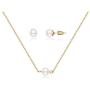 Zealmer Womens 16K Gold Plated Necklace & Stud Earrings Jewelry Set