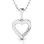 1/20 Ctw IGI Certified Diamond & Sterling Silver Heart Pendant with 18'' Chain