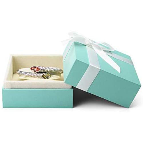 Woodten Small Hard Gift Box Set Jewelry Gift Boxes for Ring Earring Jewelry with Creative Bowknot(Bracelet Box)