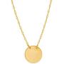 Ritastephens 14k Yellow Gold Mini Disc Pendant Adjustable Chain Necklace 16-18 Inches