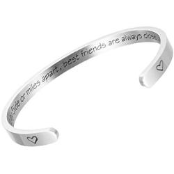Raysunfook Best Friends Cuff Bangle Hidden Message Friendship Bracelet for Girls Women