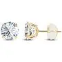 Solid 14K Yellow, White or Rose Gold 4mm Round Genuine Gemstone Birthstone Prong Set Stud Earrings For Women and Girls Solid 14K Yellow, White or Rose Gold 4mm Round Genuine Gemstone Birthstone Prong Set Stud Earrings For Women and Girls