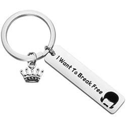 CENWA I Want to Break Free Keychain Queen Band Freddie Mercury Inspirational Gift for Queen Band Fans