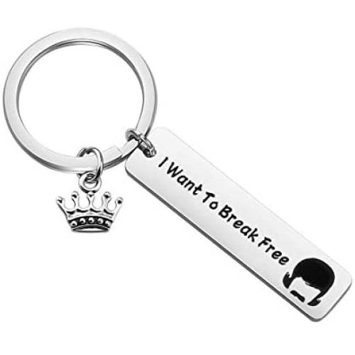 CENWA I Want to Break Free Keychain Queen Band Freddie Mercury Inspirational Gift for Queen Band Fans