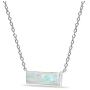 Sterling Silver Polished Inlay Minimalist Dainty Thin Horizontal Bar Necklace for Women Girls, Choice of 3