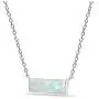 Sterling Silver Polished Inlay Minimalist Dainty Thin Horizontal Bar Necklace for Women Girls, Choice of 3