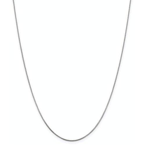 Newborn Jewellery 925 Sterling Silver Durable Italian Box Chain Necklace Rhodium Plated 0.9mm (16.5''-21.7'')