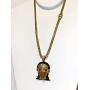 Shop-iGold Men Women 925 Italy Gold Finish Iced Medallion Medusa Mask Charm Ice Out Pendant Stainless Steel Real 6mm Miami Cuban Chain Necklace, Mens Jewelry, Iced Pendant, Miami Cuban Necklace