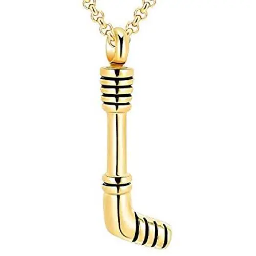 Hockey Stick Cremation Jewelry for Ashes Pendant Urns Pet Human Stainless Steel Memorial Necklace Hockey Stick Cremation Jewelry for Ashes Pendant Urns Pet Human Stainless Steel Memorial Necklace