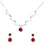 Faship Gorgeous Swarovski Rhinestone Crystal Floral Necklace Earrings Set