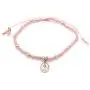 LESLIE BOULES Gold Plated Miraculous Tiny Medal Bracelet Miyuki Salmon-Pink Seed Beads Handmade Jewelry