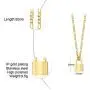 Gamtic Padlock Pendant Figaro Chain Necklace Gold Plated Stainless Steel Solid Lock Women Teen Girls Daily Jewelry