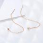 S.Leaf Gold Earrings for Women Threader Earrings Sterling Silver Chain Tassel Earrings