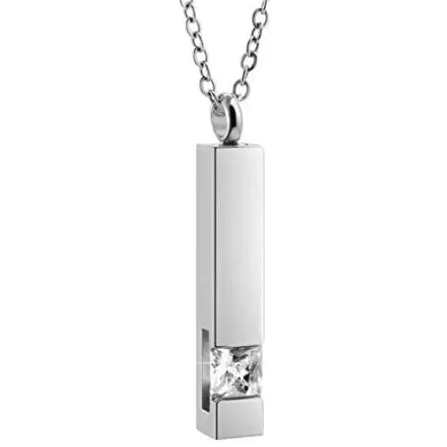 Stainless Steel Cube Memorial Crystal Cremation Bar Urn Jewelry Ashes Holder Necklace Pendant Keepsake Birthstone Series Stainless Steel Cube Memorial Crystal Cremation Bar Urn Jewelry Ashes Holder Necklace Pendant Keepsake Birthstone Series