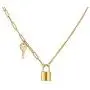 NEULRY 18K Tiny Lock & Key Elegant Necklace,Gold Plated Personalized Chain Handmade for Women and Girl Gifts
