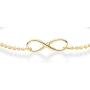 Miabella 925 Sterling Silver Infinity Adjustable Bolo Beaded Ball Chain Bracelet for Women Teen Girls, Choice of 18K Gold Plated or Silver Made in Italy