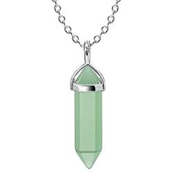 6 Facet Natural Prism Stone Rose Quartz Pendant Necklace Adjustable Hexagonal Crystal Pointed Wire Wrapped Healing Necklace for Men Women Girl Boy Geometric Jewelry Gift 6-7Pcs