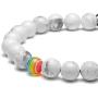Jovivi Men Women Natural Stone Beaded Bracelet Rainbow LGBT Relationship Couples Bracelets Hematite Tiger Eye Lava Rock Yoga Beads Adjustable Braided Rope