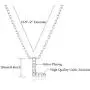 KRENQUE 14K Silver Plated Cubic Zirconia Initial Necklace|Dainty Letter Pendant Necklaces for Women