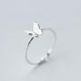 Sterling Silver Dainty Butterfly Ring Minimalist Adjustable Open Tail Sizable Finger Stacking Band Gift for Women Girls