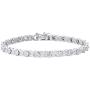 Dazzlingrock Collection 0.50 Carat (ctw) Round White Diamond Ladies XO Tennis Bracelet 1/2 CT, Sterling Silver