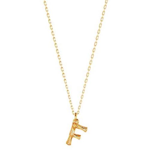 Bamboo Initial Necklace, 18K Gold Plated Stainless Steel Small Initial Necklace Personalized Letter Necklace Monogram Name Necklace for Women Girls