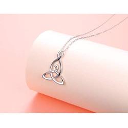 925 Sterling Silver Celtic Motherhood Knot Necklace Jewelry for Women Mom Birthday Gift, 18 Inch