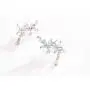 SLUYNZ 925 Sterling Silver Leaves Wrap Earrings Cuff for Women Teens Sparkling CZ Crystals Crawler Earrings Dangling Chain