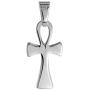 1 1/8 inch Sterling Silver Small Ankh Necklace for Men and Women Plain Solid Back Flawless High Polished Finish 0.8mm Box_Chain