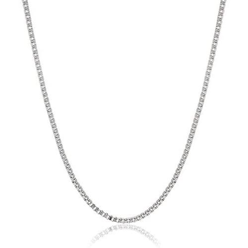 STEEL EVOLUTION Stainless Steel 3mm Box Chain Necklace for Men with Lobster Lock