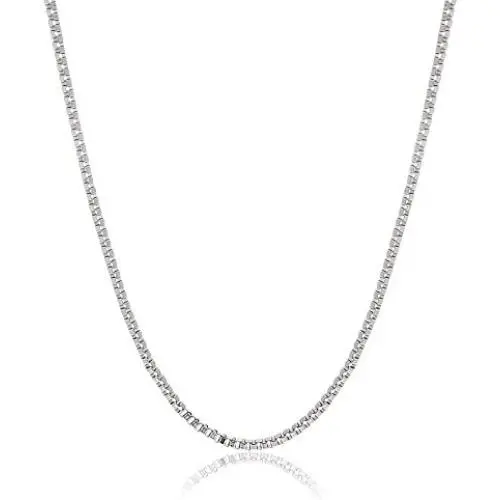 STEEL EVOLUTION Stainless Steel 3mm Box Chain Necklace for Men with Lobster Lock STEEL EVOLUTION Stainless Steel 3mm Box Chain Necklace for Men with Lobster Lock