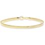 Miabella 18K Gold Over Sterling Silver Italian Solid 4mm Flat Snake Dome Herringbone Chain Link Bracelet for Women Men 6.5, 7, 7.5, 8, 8.5 Inch, 925 Italy