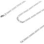 Edforce Stainless Steel Womens 3 mm Figaro Link Chain Necklace, 24''
