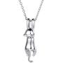 ChicSilver Lovely Cat Animal Necklace for Women Girls Hypoallergenic 925 Sterling Silver Cat Pendant Necklace Fashion Jewelry