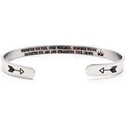 Binami Inspirational Cuff Bracelets Motivational Engraved Mantra Quote Cuff Bangle Best Friend Jewelry Gift for Women Mom Her with Hidden Message