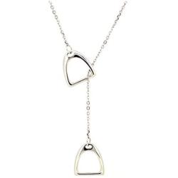 Navika Double Stirrup Lariat Necklace- Sterling Silver
