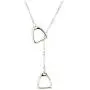 Navika Double Stirrup Lariat Necklace- Sterling Silver