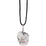 Raw Moonstone Crystal Pendant Necklace –For New Beginnings Happiness Good Luck Hope Abundance Fertility - Authentic Wrapped Stone on Adjustable Length Cord Real Gemstone Chakra Zodiac Healing Charm