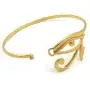 Unisex Egyptian Collection Horus Bird, Ankh, Maat, Eye of Heru Piece 3mm Wire Bangle Cuff Bracelet in Gold Tone (Eye of Heru / XB433G) Unisex Egyptian Collection Horus Bird, Ankh, Maat, Eye of Heru Piece 3mm Wire Bangle Cuff Bracelet in Gold Tone (Eye of Heru / XB433G)