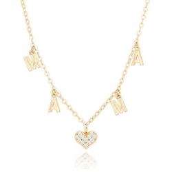 Dainty Letter Choker Butterfly Pendant Necklace 18k Gold Shaker Choker for Women Mama CZ Heart Pendant Chain Necklace 16