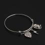 WUSUANED My Heart Belongs to A Lineman Lightning Helmet Charms Expandable Wire Bangle Bracelet Lineman Jewelry Gift for Lineman Mom Wife Girlfriend