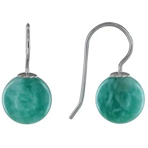 Les Poulettes Jewels - Sterling Silver Earrings Amazonite Beads Les Poulettes Jewels - Sterling Silver Earrings Amazonite Beads