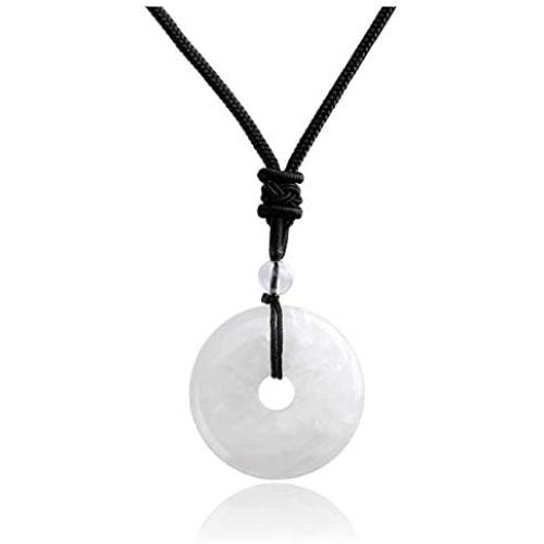 Top Plaza Reiki Healing Crystal Gemstone Necklace Adjustable Protection Lucky Coin Pendant Necklaces Amulet Jewelry for Women Men